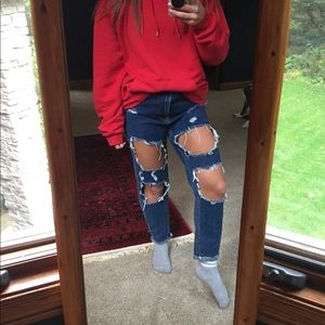 Zara mom fit ripped jeans